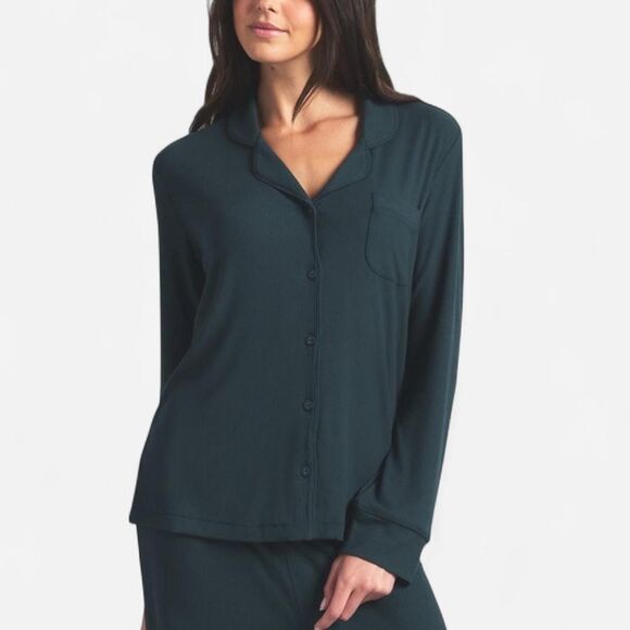 Skims Sleep Long Pajama Button Down Top – Spruce Green (Size L) NEW 🌿✨ - Picture 2 of 6